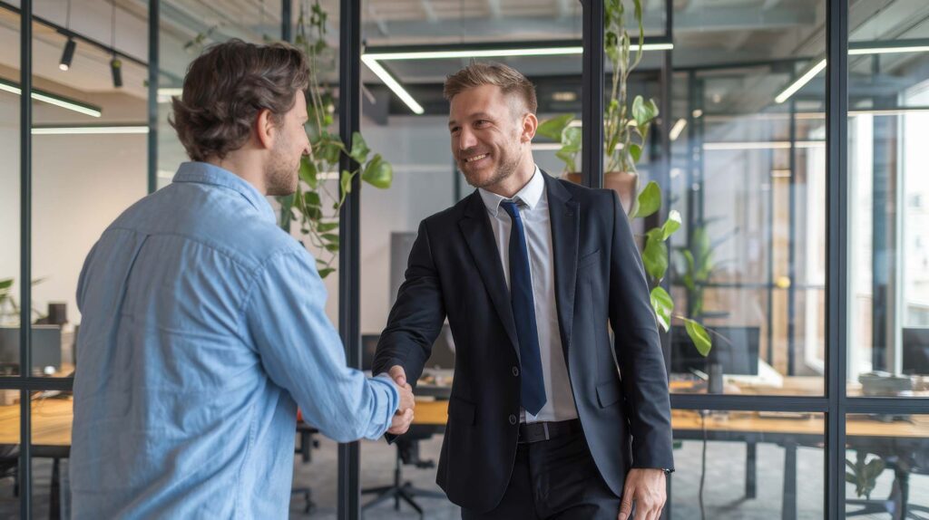 vecteezy businessman shaking hands with client in modern office 69248816 low